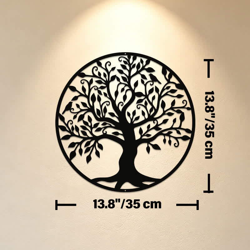 Buddha Stones Round Metal Tree of Life Unity Meaningful Symbols Wall Art - Approx. 35cm x 35cm x 0.1cm / 13.78in x 13.78in x 0.04in - image 6