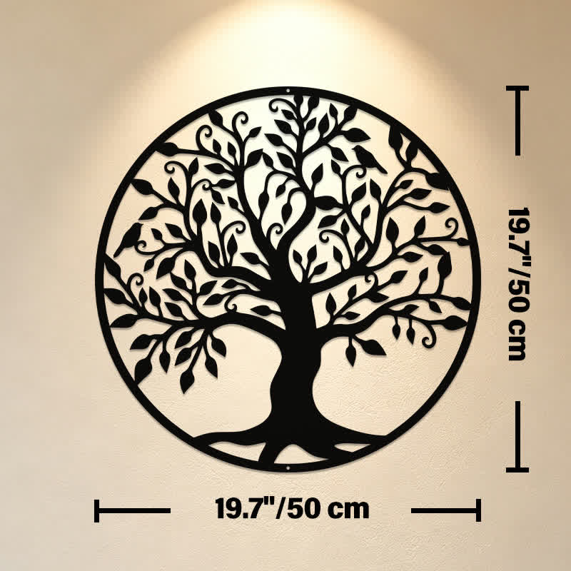 Buddha Stones Round Metal Tree of Life Unity Meaningful Symbols Wall Art - Approx. 50cm x 50cm x 0.12cm / 19.69in x 19.69in x 0.05in - image 10