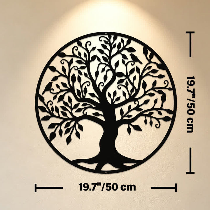 Buddha Stones Round Metal Tree of Life Unity Meaningful Symbols Wall Art - Approx. 50cm x 50cm x 0.12cm / 19.69in x 19.69in x 0.05in - image 10