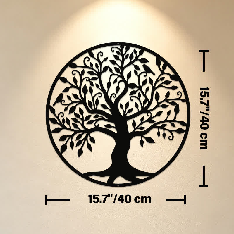 Buddha Stones Round Metal Tree of Life Unity Meaningful Symbols Wall Art - Approx. 40cm x 40cm x 0.1cm / 15.75in x 15.75in x 0.04in - image 8