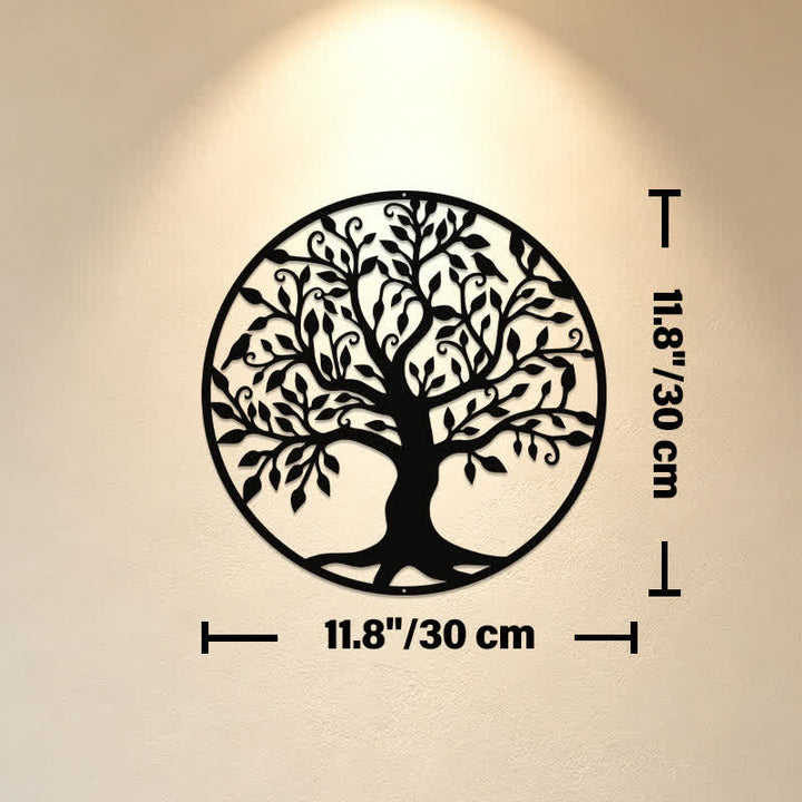 Buddha Stones Round Metal Tree of Life Unity Meaningful Symbols Wall Art - Approx. 30cm x 30cm x 0.1cm / 11.81in x 11.81in x 0.04in - image 4