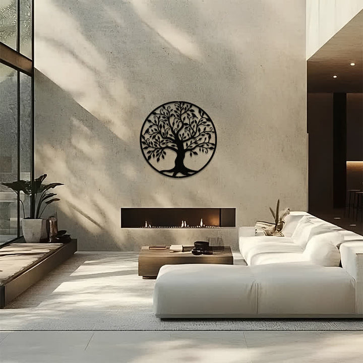Buddha Stones Round Metal Tree of Life Unity Meaningful Symbols Wall Art - image 13
