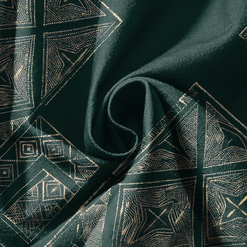 Buddha Stones Pure Cotton Ethnic Lattice Pattern Drawstring Men's Harem Pants With Pockets - image 11