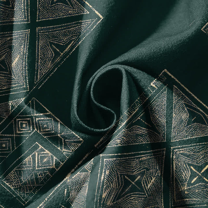 Buddha Stones Pure Cotton Ethnic Lattice Pattern Drawstring Men's Harem Pants With Pockets - image 11
