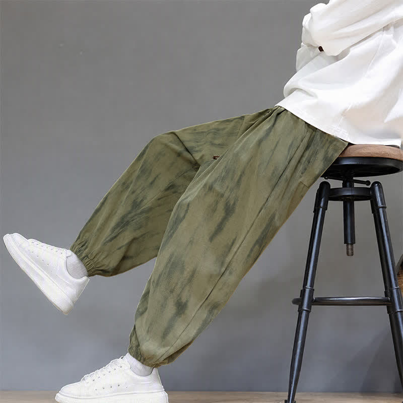 Buddha Stones Fall Winter Casual Drawstring Stripes Cropped Pants Corduroy Men's Harem Pants With Pockets - image 24