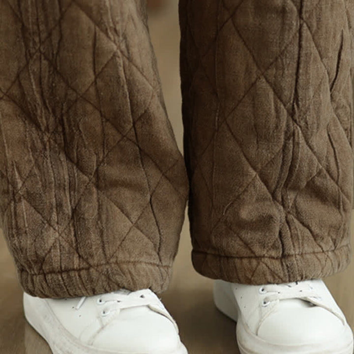 Buddha Stones Winter Casual Drawstring Geometric Rhombus Lines Long Pants Women's Straight Leg Pants With Pockets - image 15