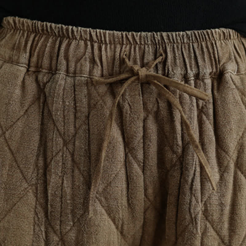 Buddha Stones Winter Casual Drawstring Geometric Rhombus Lines Long Pants Women's Straight Leg Pants With Pockets - image 12
