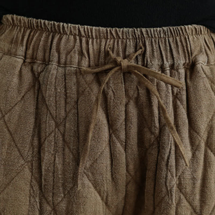 Buddha Stones Winter Casual Drawstring Geometric Rhombus Lines Long Pants Women's Straight Leg Pants With Pockets - image 12