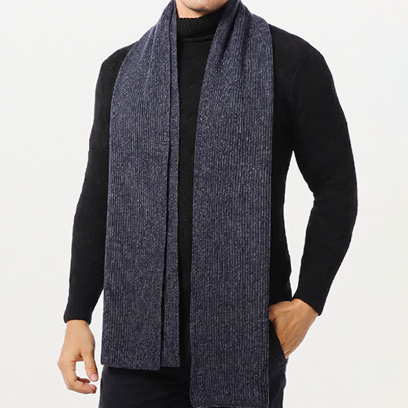 Buddha Stones Fall Winter Thick Knit Classic Commuter Men's Scarf - image 0