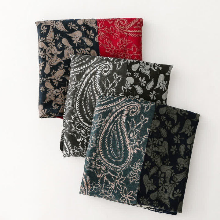 Buddha Stones Fall Winter Paisley Floral Border Print Soft Women's Scarf - image 27