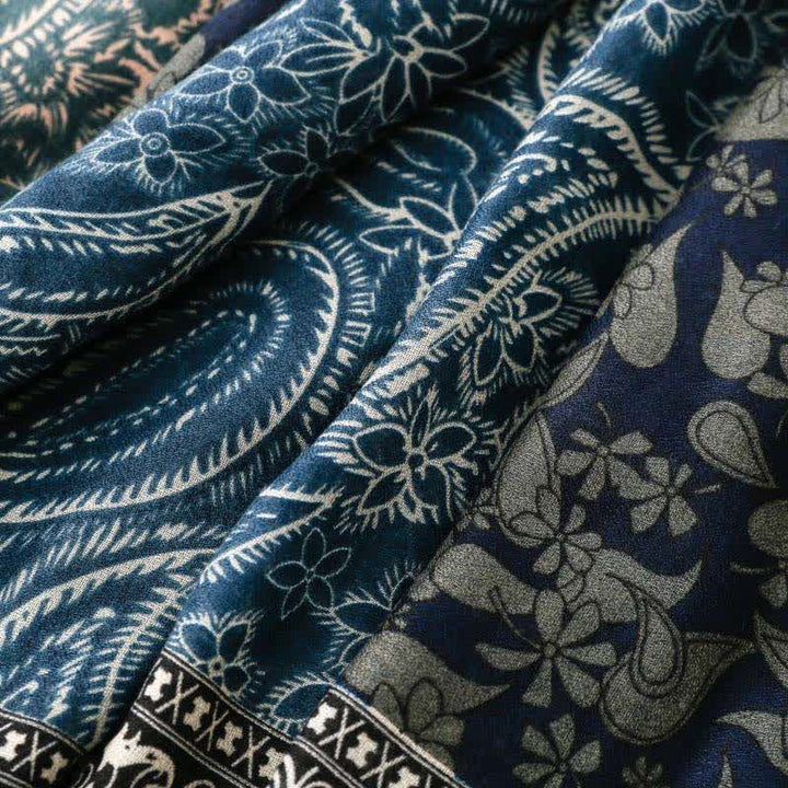 Buddha Stones Fall Winter Paisley Floral Border Print Soft Women's Scarf - image 4
