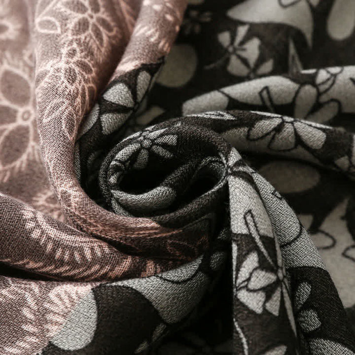 Buddha Stones Fall Winter Paisley Floral Border Print Soft Women's Scarf - image 26