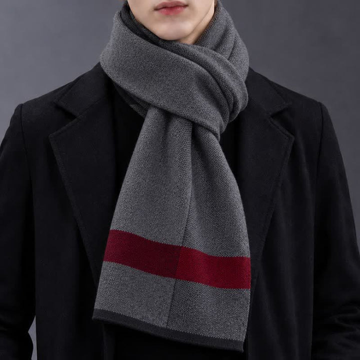 Buddha Stones Fall Winter Soft Urban Wraparound Men's Scarf - LightGrey - image 3