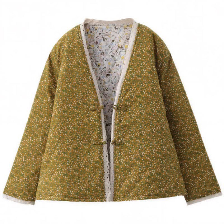 Buddha Stones Fall Winter Vintage Elegant Button-Up Floral Knit Women's Jackets - image 1