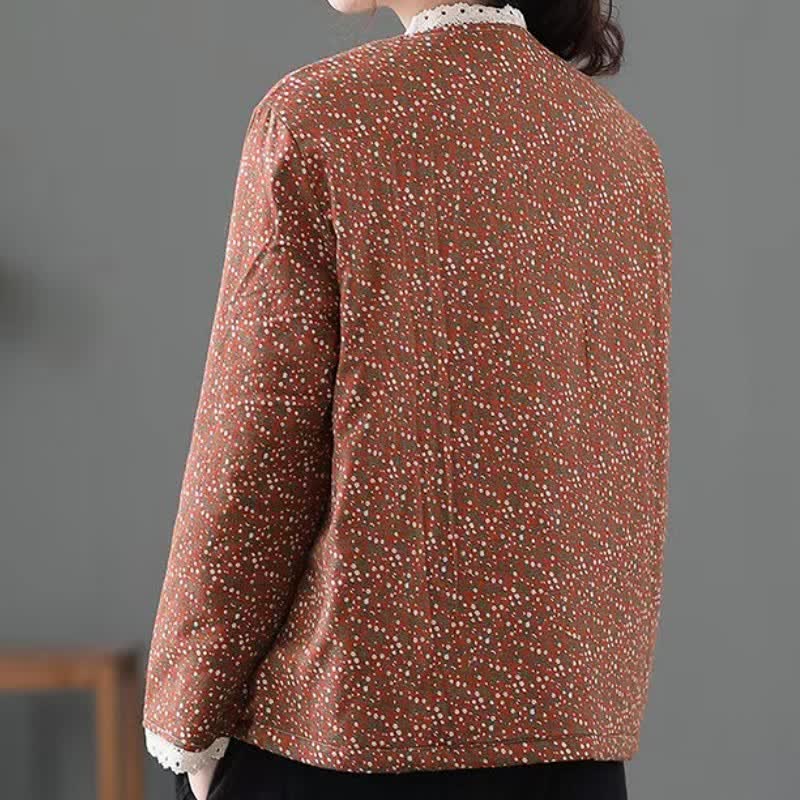 Buddha Stones Fall Winter Vintage Elegant Button-Up Floral Knit Women's Jackets - image 14