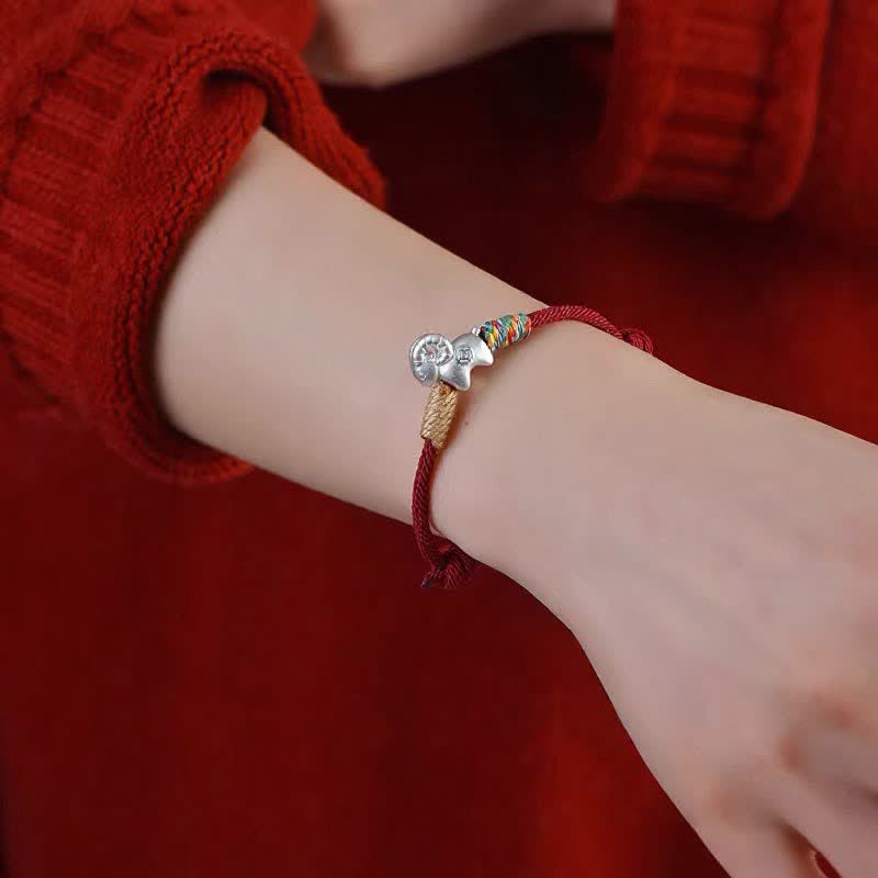 Buddha Stones Year of the Goat 999 Sterling Silver Sheep Red String Protection Bracelet - image 11