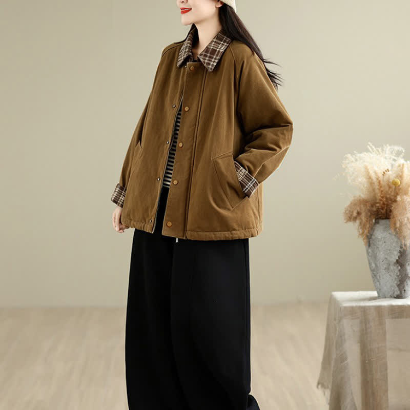 Buddha Stones Fall Winter Casual Classic Solid Women's Jacket With Pockets - image 5