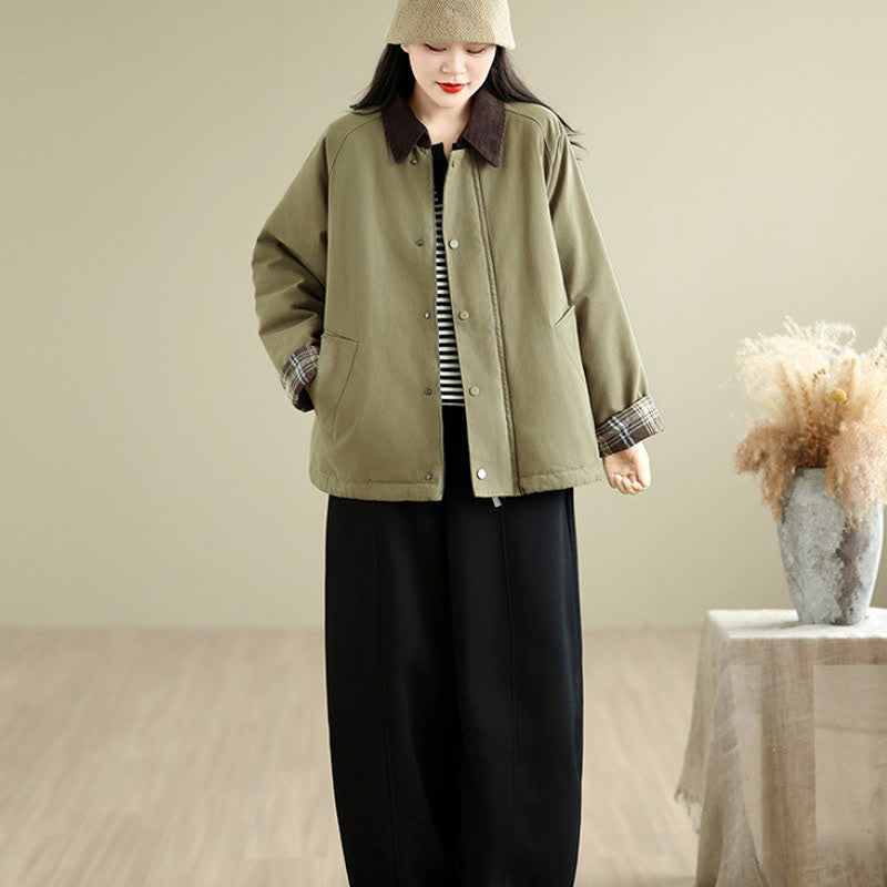 Buddha Stones Fall Winter Casual Classic Solid Women's Jacket With Pockets - image 11