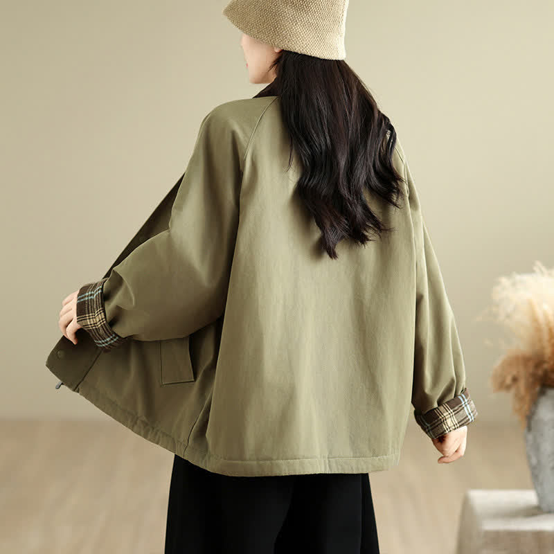 Buddha Stones Fall Winter Casual Classic Solid Women's Jacket With Pockets - image 10