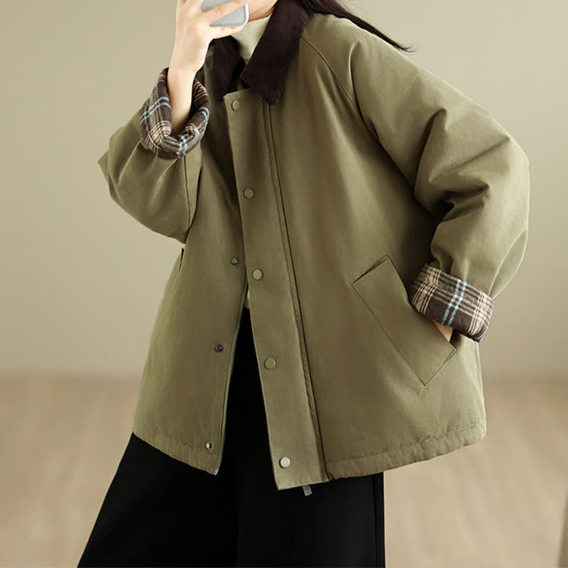 Buddha Stones Fall Winter Casual Classic Solid Women's Jacket With Pockets - image 9