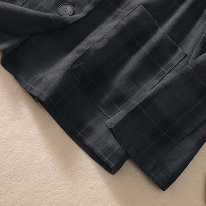 Buddha Stones Fall Vintage Classic Button-Up Plaid Women's Jacket With Pockets - image 17