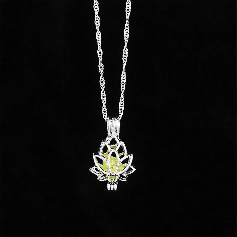 Buddha Stones Prehnite Titanium Steel Minimalist Cutout Lotus Pendant Enlightenment Necklace - image 3