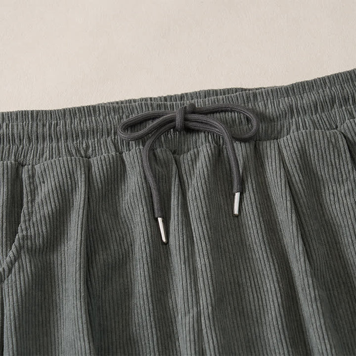 Buddha Stones Fall Winter Casual Minimalist Drawstring Solid Long Pants Corduroy Women's Straight Leg Pants With Pockets - image 20