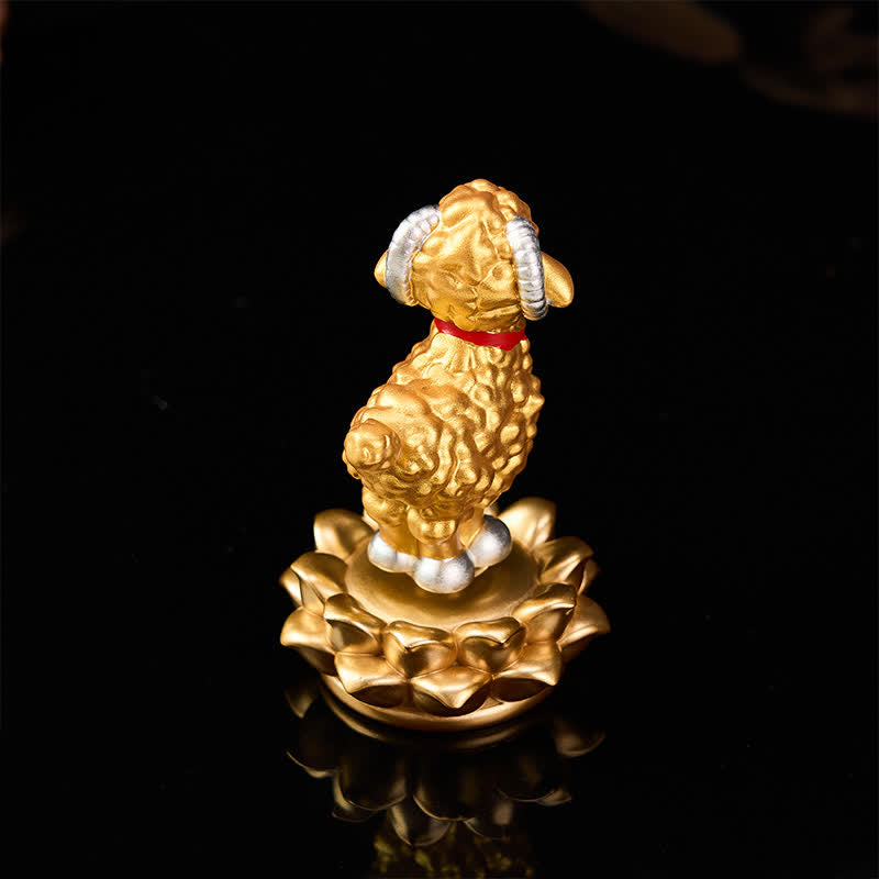 Buddha Stones Resin Lucky Cartoon Sheep Cloud Base Rotating Cute Animal Decor - image 25