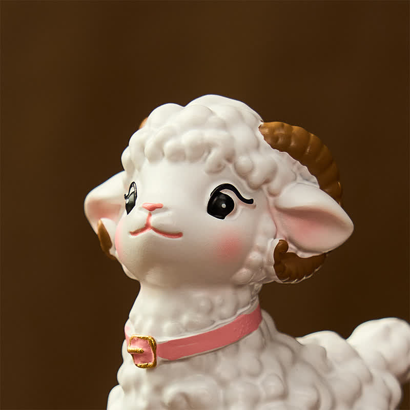 Buddha Stones Resin Lucky Cartoon Sheep Cloud Base Rotating Cute Animal Decor - image 8