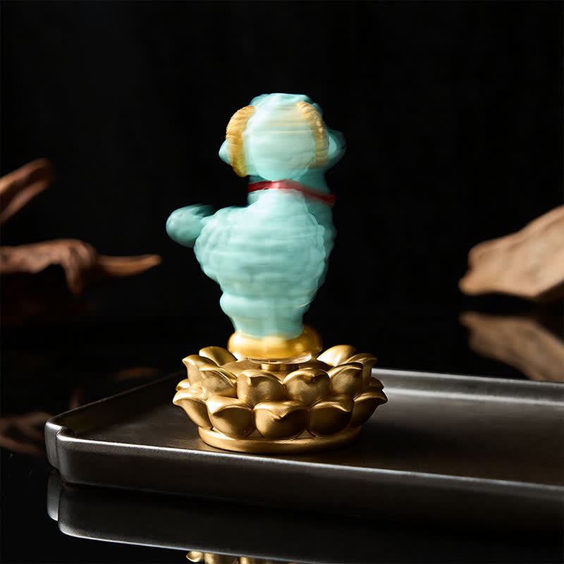 Buddha Stones Resin Lucky Cartoon Sheep Cloud Base Rotating Cute Animal Decor - image 19