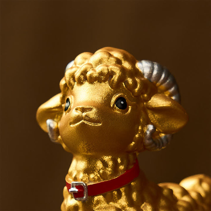 Buddha Stones Resin Lucky Cartoon Sheep Cloud Base Rotating Cute Animal Decor - image 27