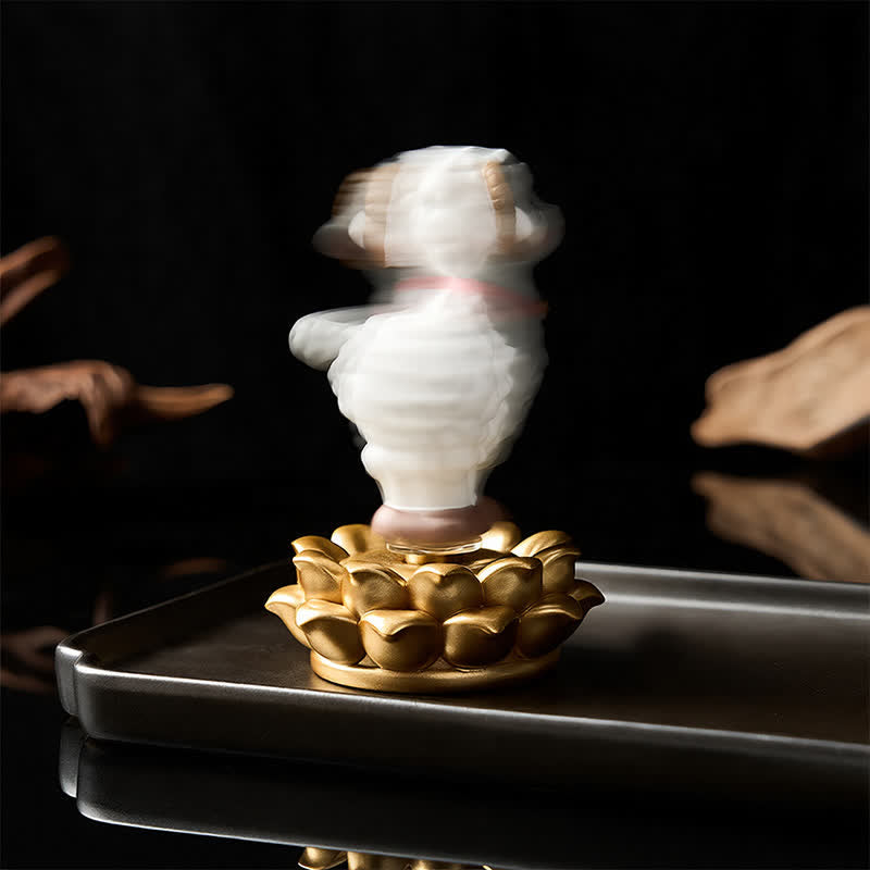 Buddha Stones Resin Lucky Cartoon Sheep Cloud Base Rotating Cute Animal Decor - image 4
