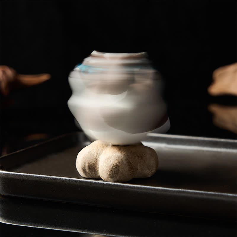 Buddha Stones Beech Wood Rotating Cat Dog Tea Pet Cute Animal Decor - image 14