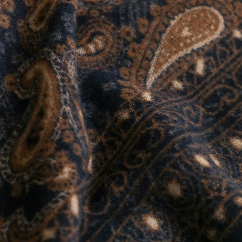 Buddha Stones Fall Winter Vintage Paisley Tassel Cozy Men's Scarf - image 2