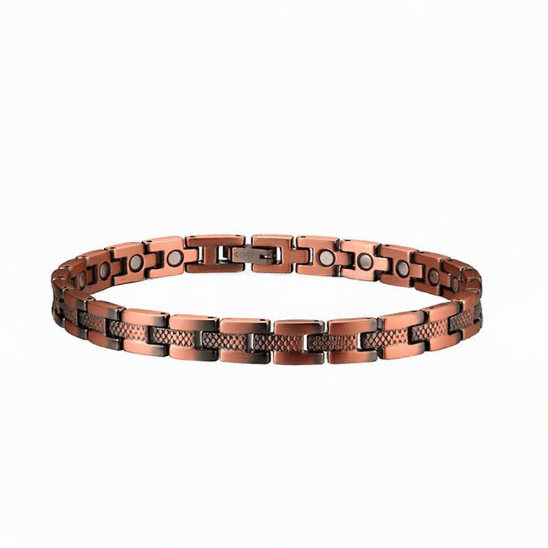 Buddha Stones Magnetic Copper Link Chain Modern Balance Anklet - image 3