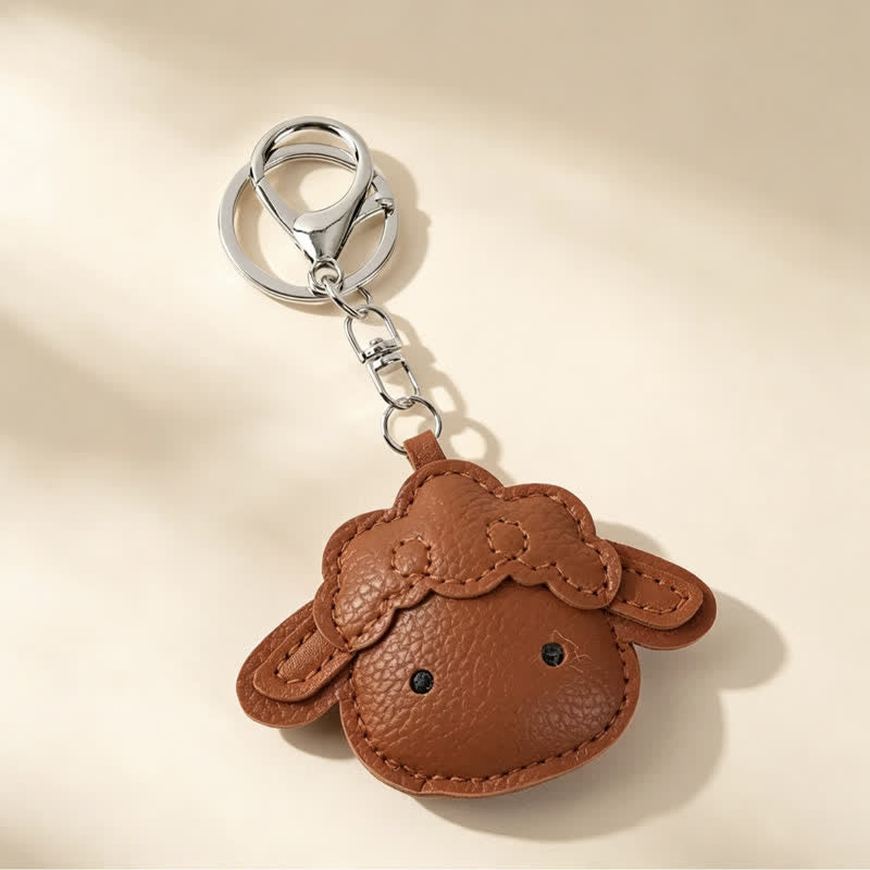 Buddha Stones Leather Lamb Charm Protection Keychains - image 9