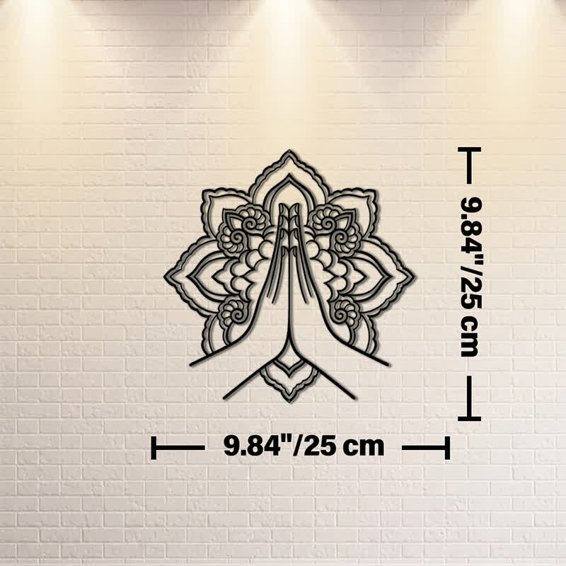 Buddha Stones Namaste Mandala Peace Metal Wall Decor - Approx. 25cm x 25cm x 0.1cm / 9.84in x 9.84in x 0.04in - image 2