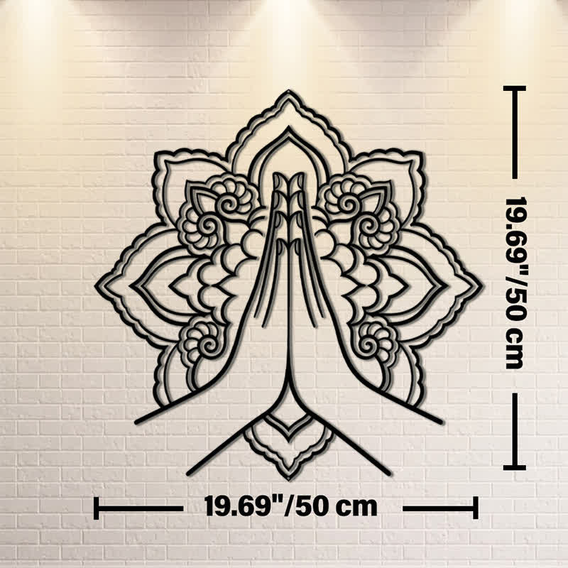 Buddha Stones Namaste Mandala Peace Metal Wall Decor - Approx. 50cm x 50cm x 0.12cm / 19.69in x 19.69in x 0.05in - image 11