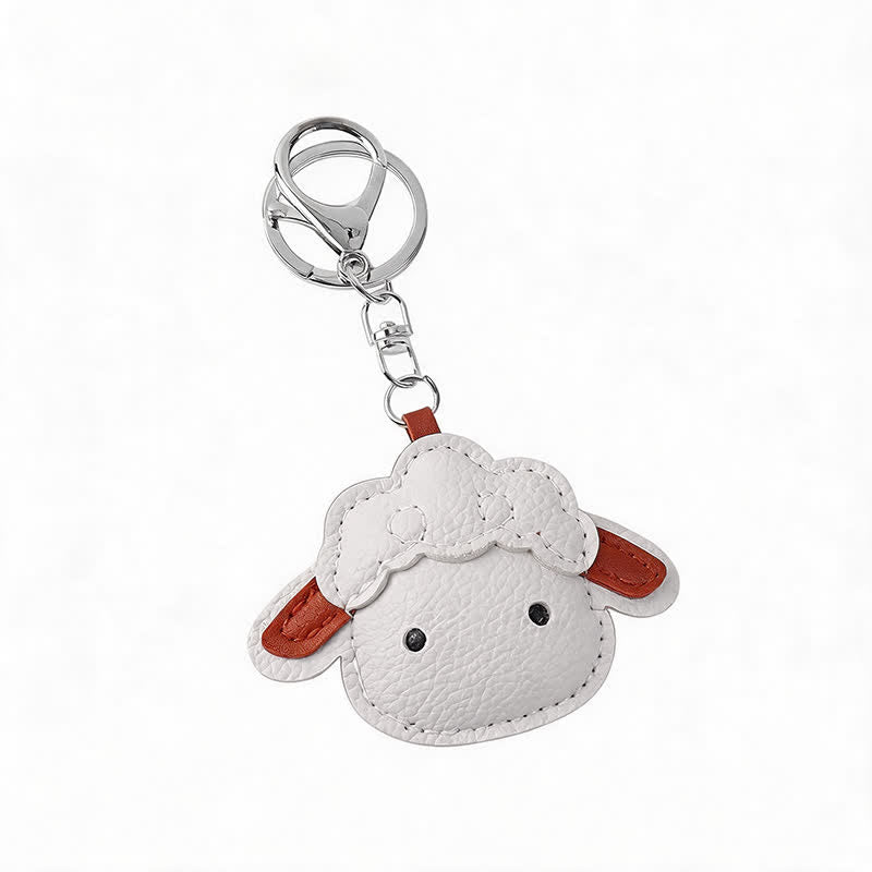 Buddha Stones Leather Lamb Charm Protection Keychains - image 1