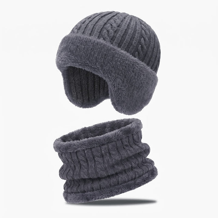 Buddha Stones Winter Ribbed Knit Plush Trim Balaclava Men's Hat - image 3