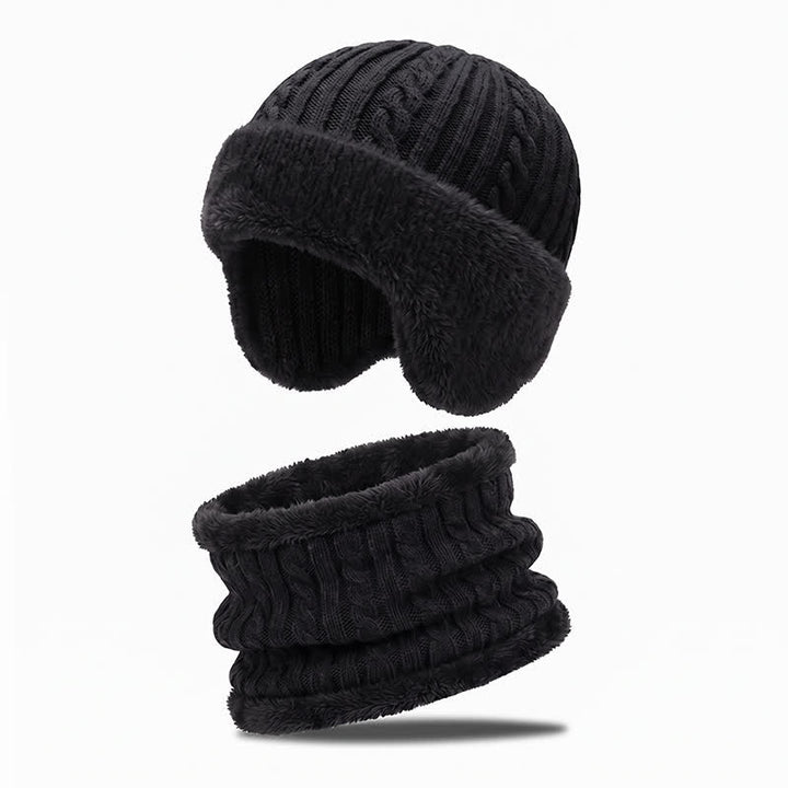 Buddha Stones Winter Ribbed Knit Plush Trim Balaclava Men's Hat - image 11