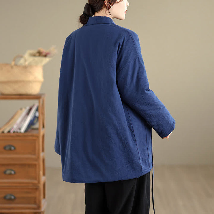 Buddha Stones Fall Winter Casual Minimalist Solid Women's Kimono With Pockets - image 14