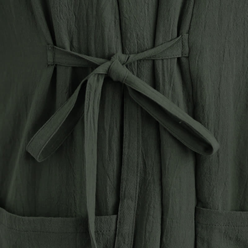 Buddha Stones Fall Winter Casual Minimalist Solid Women's Kimono With Pockets - image 7