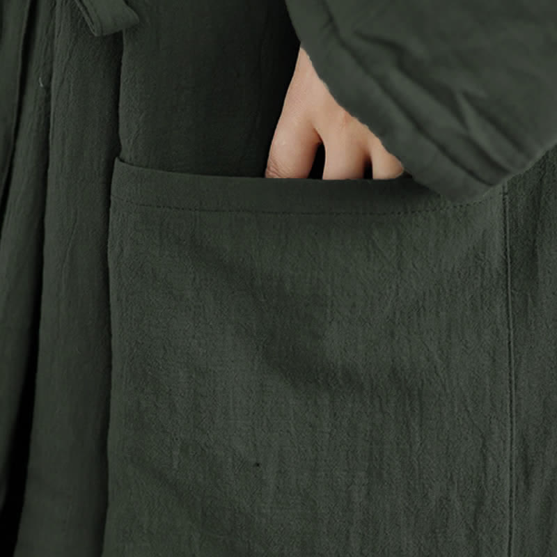 Buddha Stones Fall Winter Casual Minimalist Solid Women's Kimono With Pockets - image 9