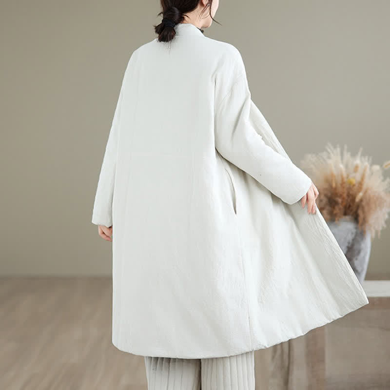Buddha Stones Winter Casual Minimalist Drawstring Solid Women's Coat With Pockets - image 17