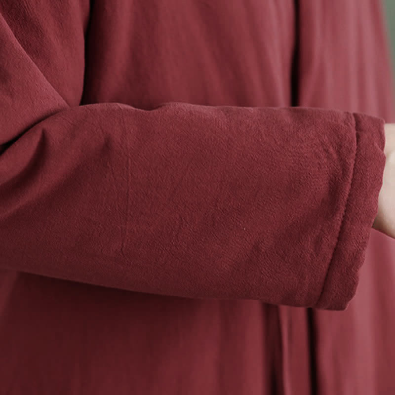 Buddha Stones Winter Casual Minimalist Drawstring Solid Women's Coat With Pockets - image 8