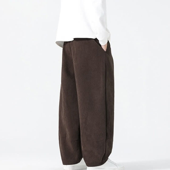 Buddha Stones Fall Winter Casual Minimalist Drawstring Solid Ankle Pants Men's Straight Leg Pants With Pockets - image 4