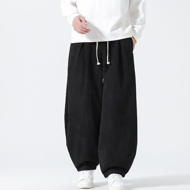Buddha Stones Fall Winter Casual Minimalist Drawstring Solid Ankle Pants Men's Straight Leg Pants With Pockets - image 9