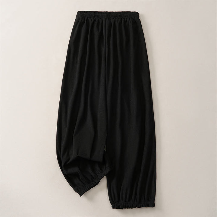 Buddha Stones Spring Casual Minimalist Drawstring Solid Ankle Pants Women's Harem Pants With Pockets - image 4