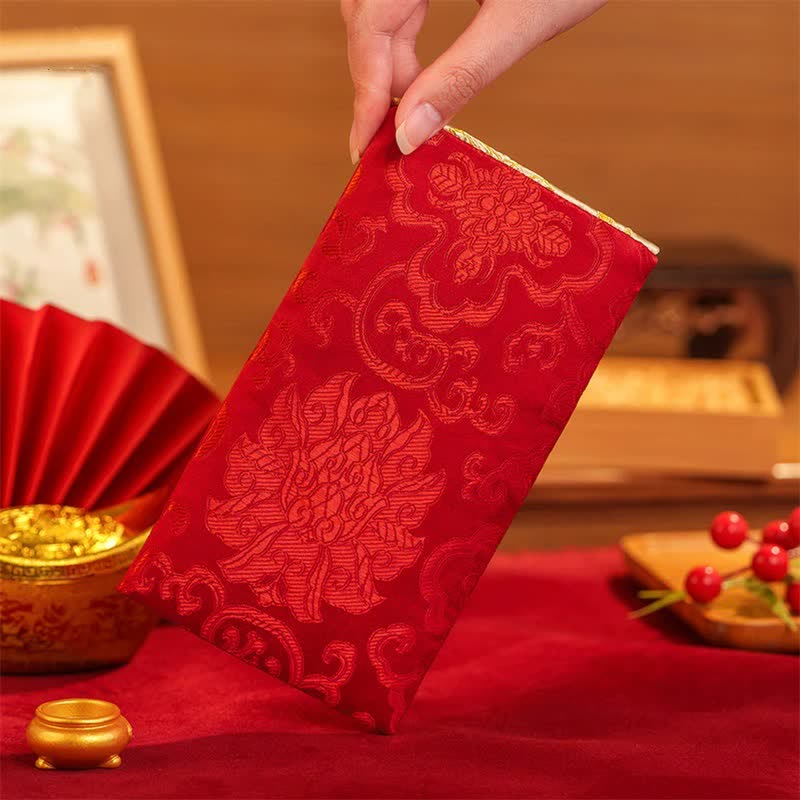Buddha Stones Year of the Goat Embroidery Peace and Joy Luck New Year Red Envelope - image 2